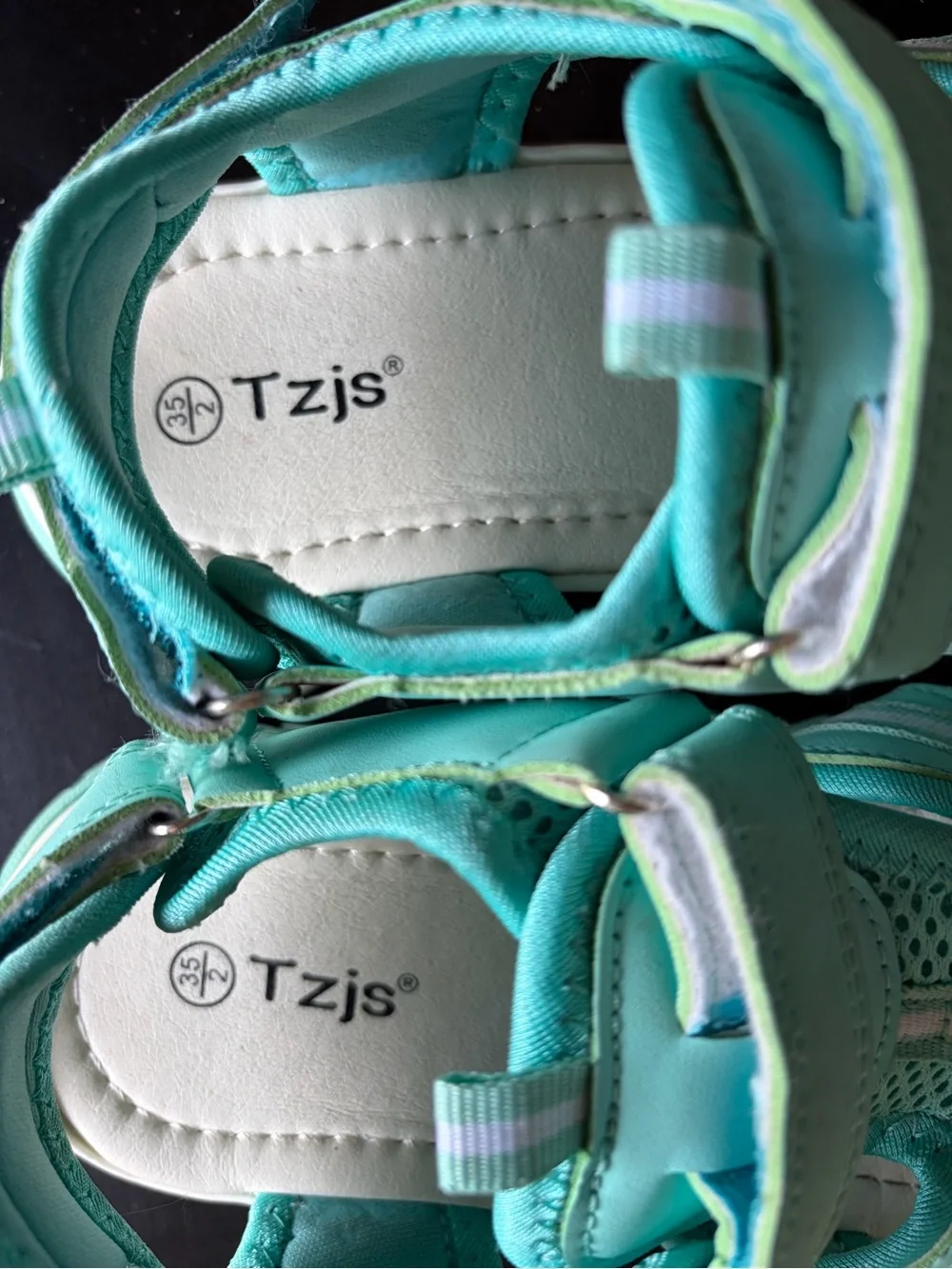 Kids TZJS Aqua Teal Closed-Toe Sandals - Comfortable Active Play Shoes Girls 2